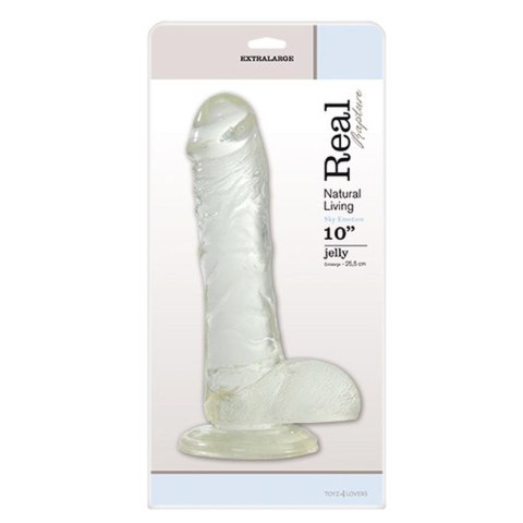 Dildo realistyczne Real Rapture przezroczyste 25 cm