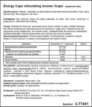 Kapsułki Hot Women Energy dla kobiet 5 szt