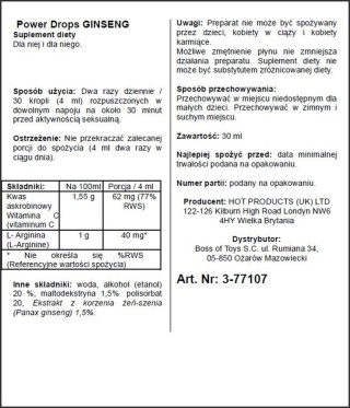 Krople z żeńszeniem Men Power dla mężczyzn 30ml