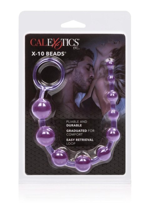 Kulki analne X10 Beads Calexotics fioletowe 28 cm