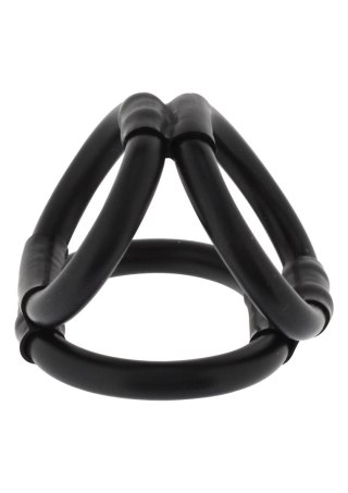 Pierścień erekcyjny z uprzężą Tri Ring Seven Creations czarny