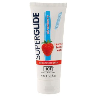 Żel poślizgowy Hot Superglide truskawkowy jadalny 75ml