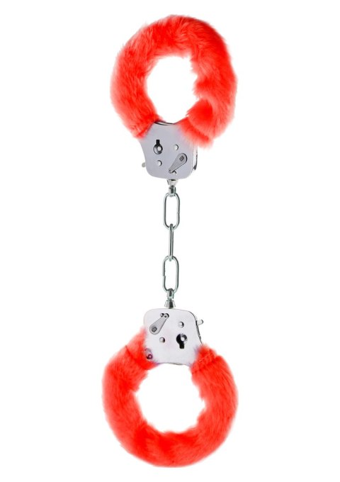 Kajdanki piórkowane ToyJoy Furry Fun czerwone