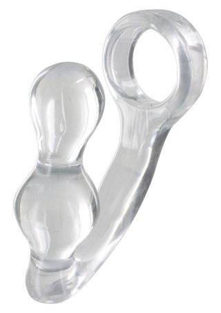 Korek analny z pierścieniem ToyJoy transparentny 11,5 cm