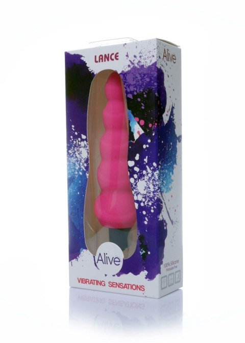 Plug wibrujący Alive Lance silikonowy różowy 14 cm