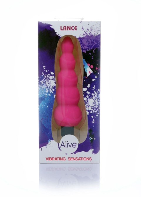 Plug wibrujący Alive Lance silikonowy różowy 14 cm