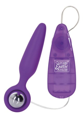 Wibrujący korek analny Booty Call Booty Glider fioletowy 9.5 cm