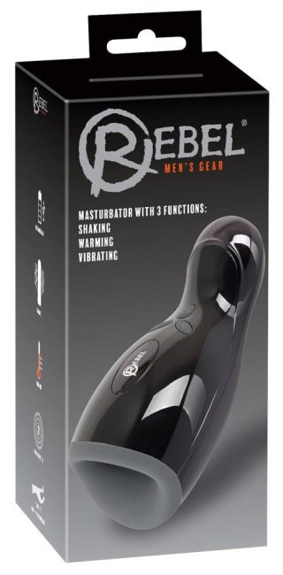 Masturbator Rebel z 3 funkcjami wibracji i ogrzewania 20 cm USB