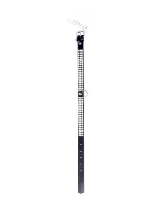 Obroża z kryształkami Fetish B Series srebrna 2 cm