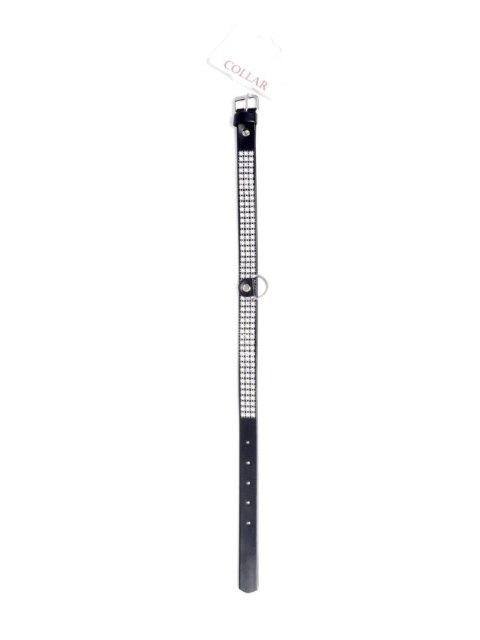 Obroża z kryształkami Fetish B Series srebrna 2 cm