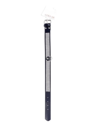Obroża z kryształkami Fetish B Series srebrna 3 cm