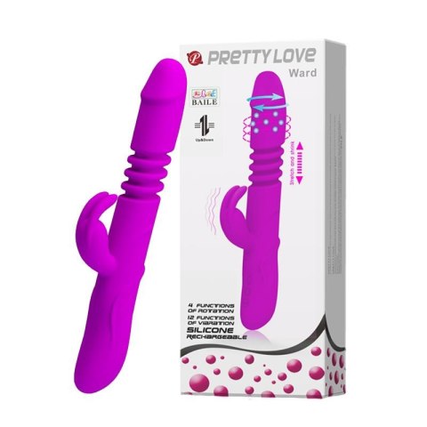Wibrator króliczek Pretty Love Ward silikonowy z rotacją USB 27 cm