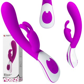 Wibrator króliczek silikonowy Pretty Love Harlan fioletowy USB 12 cm