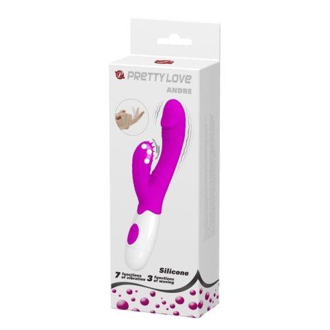 Wibrator punktu G Pretty Love Andre ze stymulatorem fioletowy 20 cm