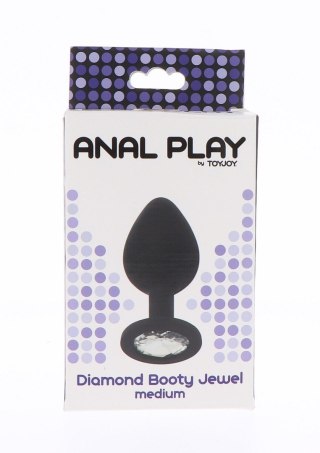 Korek analny Diamond Booty Jewel ToyJoy Medium czarny silikonowy 8 cm