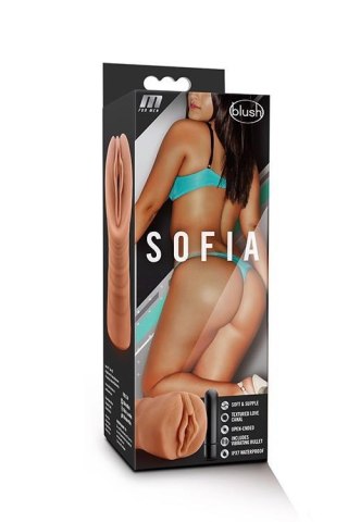 Masturbator z wibracją M for Men Sofia Mocha TPE na baterie AAA