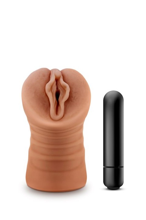 Masturbator z wibracją M for Men Sofia Mocha TPE na baterie AAA