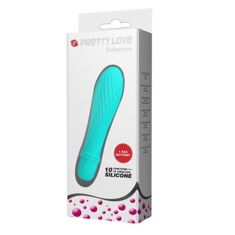 Mini wibrator karbowany Solomon Pretty Love niebieski 10 trybów