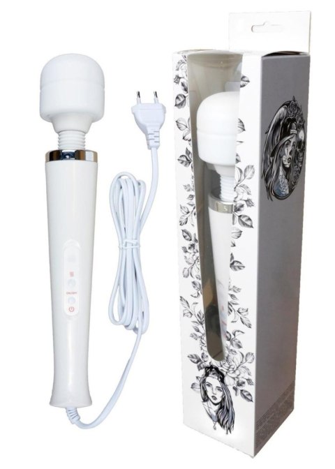 Silikonowy masażer Magic Wand biały 10 funkcji