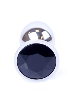 Biżuteria analna srebrna z czarnym diamencikiem 7 cm