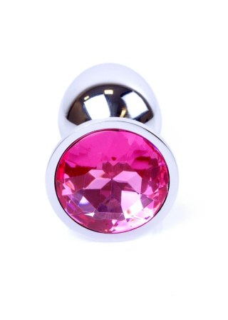 Biżuteria analna srebrna z różowym diamentem HeavyFun 7 cm
