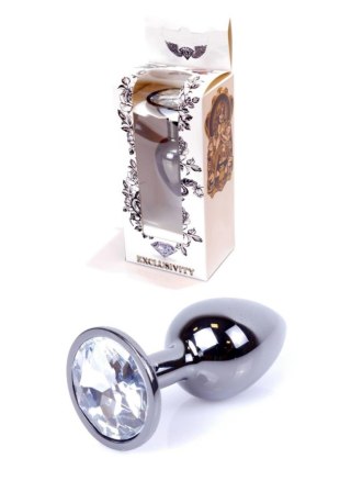 Biżuteria analna stalowa srebrna z diamentem 7 cm