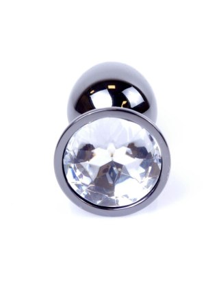 Biżuteria analna stalowa srebrna z diamentem 7 cm