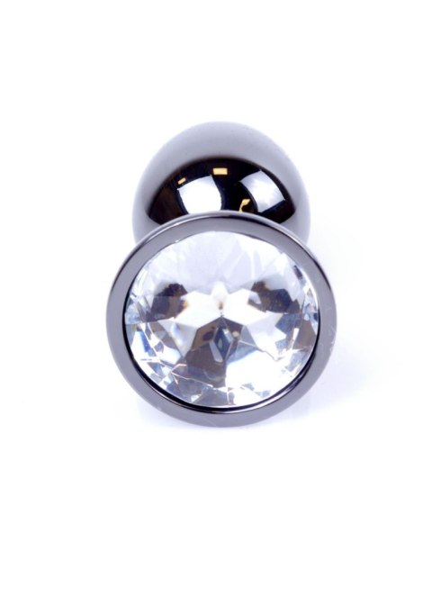 Biżuteria analna stalowa srebrna z diamentem 7 cm