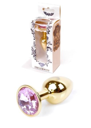 Biżuteria analna ze stali nierdzewnej złota z diamencikiem HeavyFun 7 cm
