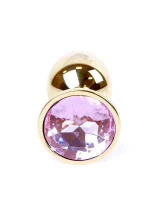 Biżuteria analna ze stali nierdzewnej złota z diamencikiem HeavyFun 7 cm