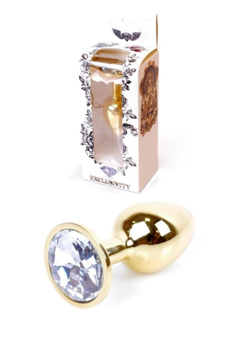Biżuteria analna złota z diamentem HeavyFun 7 cm