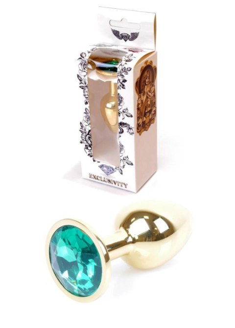 Stalowy korek analny z zielonym diamentem 7 cm HeavyFun