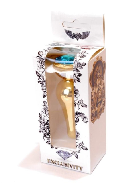 Złoty Plug Biżuteryjny Light Blue