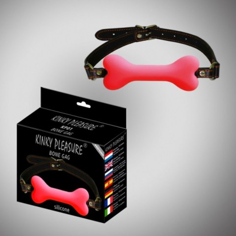 Knebel w kształcie kości silikonowy Kinky Pleasure czarny