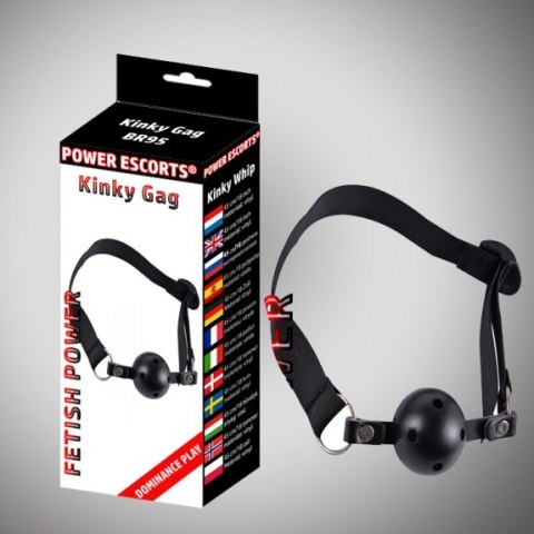 Knebel z kulką Kinky Gag Power Escorts czarny