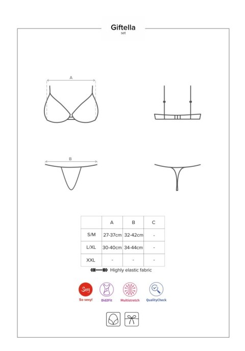 Komplet bielizny Giftella Obsessive czerwony L/XL