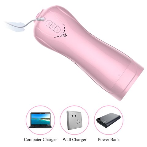 Masturbator waginalny pulsacyjny wibrujący B-Series Fox różowy USB