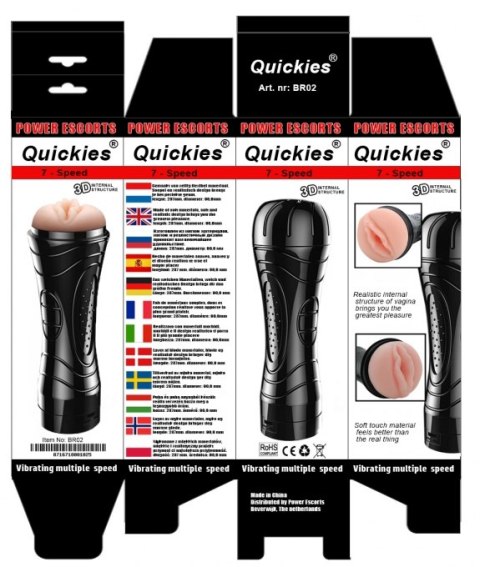 Naścienny masturbator wibrujący Power Escorts Quickies czarny 25 cm