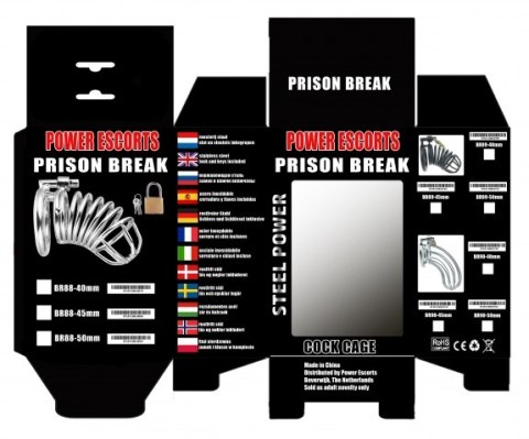 Pas cnoty metalowy Prison Break 40 mm z zamkiem