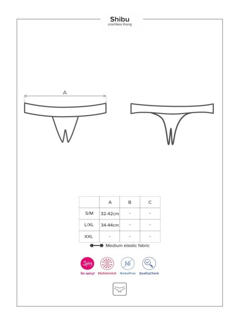 Stringi otwarte Shibu Obsessive czarne S/M