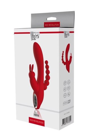 Wibrator króliczek silikonowy Hera Dream Toys czerwony 21 cm