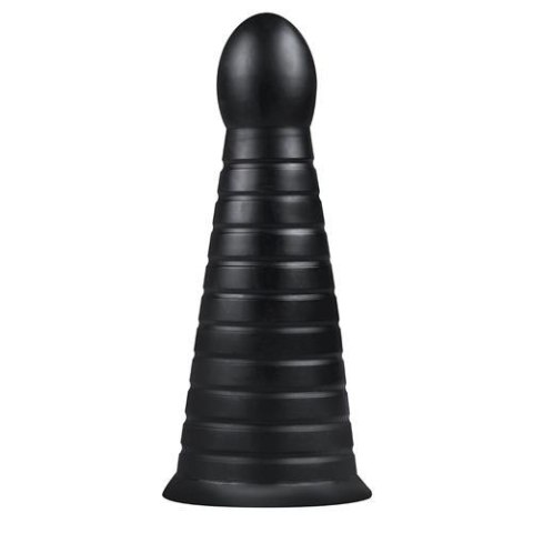 Korek analny BUTTR XXL żebrowany czarny z przyssawką 26 cm