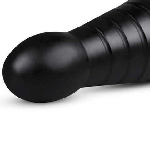Korek analny BUTTR XXL żebrowany czarny z przyssawką 26 cm