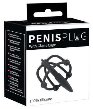 Plug penisa z klatką na żołądź Penisplug silikonowy 5,7 cm