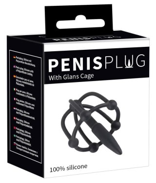 Plug penisa z klatką na żołądź Penisplug silikonowy 5,7 cm