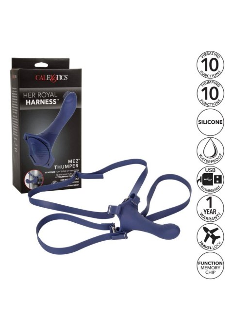 Strap-on Her Royal Harness Me2 Thumper niebieski silikonowy USB