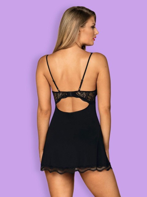 Babydoll Luvae z stringami Obsessive czarny S/M