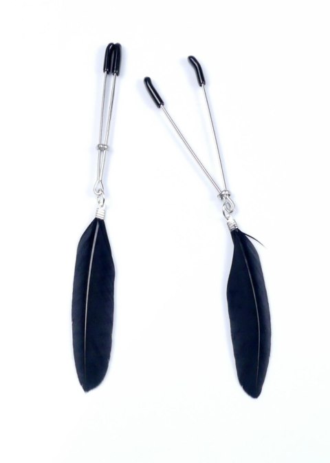 Klipsy na sutki regulowane z piórkami Fetish B Series Exclusive 15 cm
