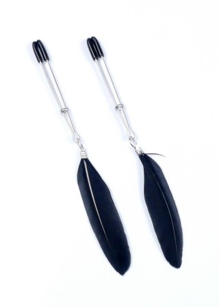 Klipsy na sutki regulowane z piórkami Fetish B Series Exclusive 15 cm