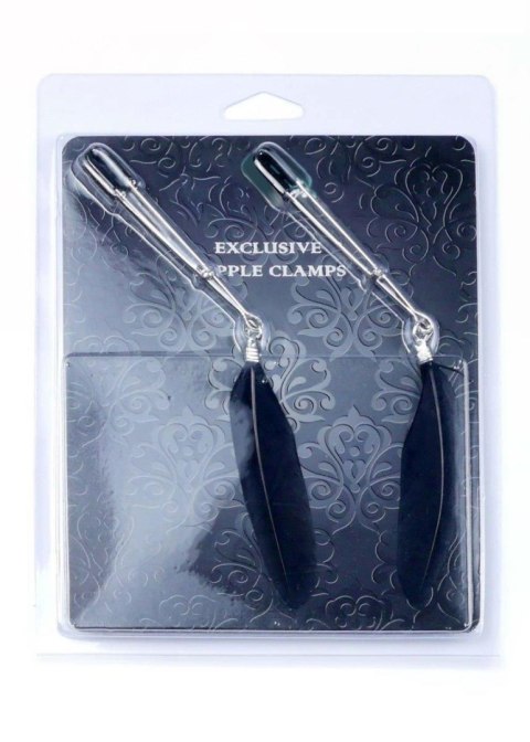 Klipsy na sutki regulowane z piórkami Fetish B Series Exclusive 15 cm